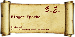 Blayer Eperke névjegykártya